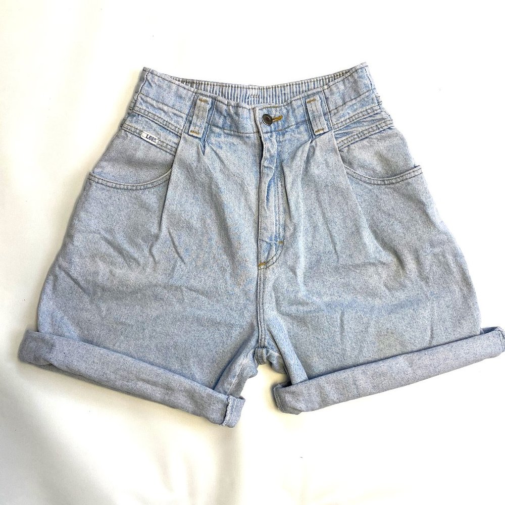 Vintage Lee High Waist Pleated Jean Shorts